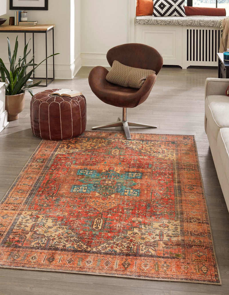 Heritage Elegance Collection Area Rug - Windsor (Rust Red) Rectangle Rust Red lifestyle 2