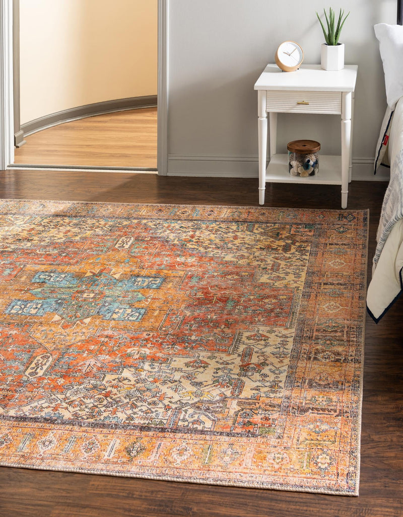 Heritage Elegance Collection Area Rug - Windsor (Rust Red) Square Rust Red lifestyle 25