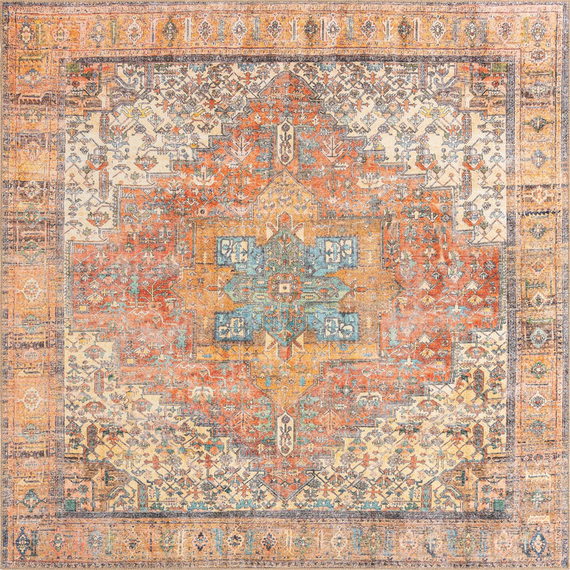 Heritage Elegance Collection Area Rug - Windsor (Rust Red) Square Rust Red lifestyle 20