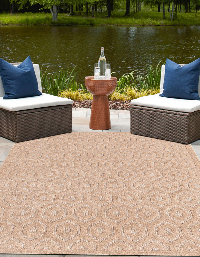 Garden Lattice Charm Collection Area Rug - Arbor (Beige) Rectangle Beige lifestyle 6