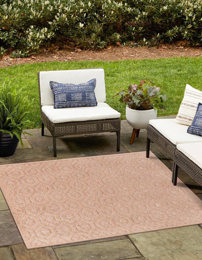 Garden Lattice Charm Collection Area Rug - Arbor (Beige) Square Beige lifestyle 20