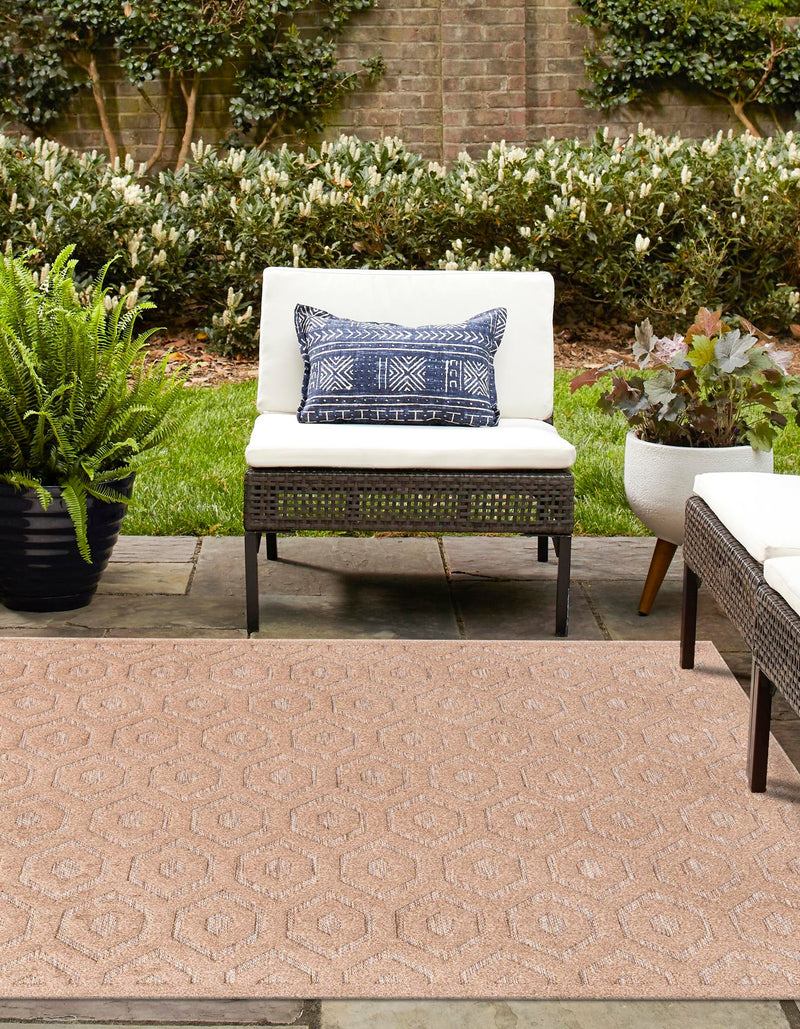 Garden Lattice Charm Collection Area Rug - Arbor (Beige) Square Beige lifestyle 23