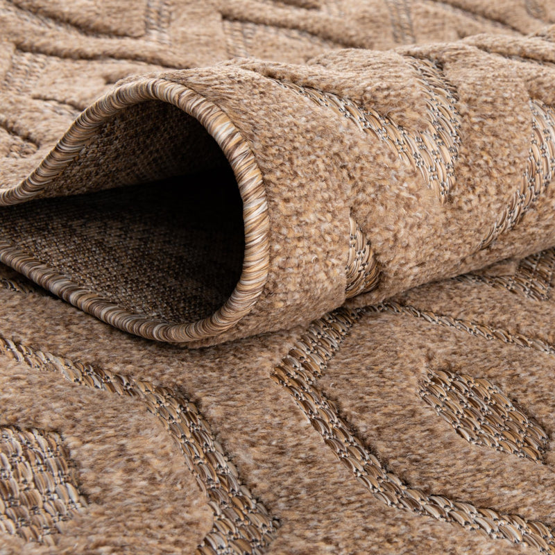 Garden Lattice Charm Collection Area Rug - Arbor (Beige) Round Beige lifestyle 38