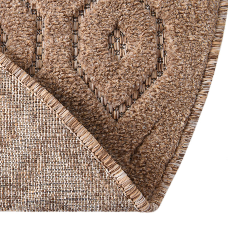 Garden Lattice Charm Collection Area Rug - Arbor (Beige) Round Beige lifestyle 47
