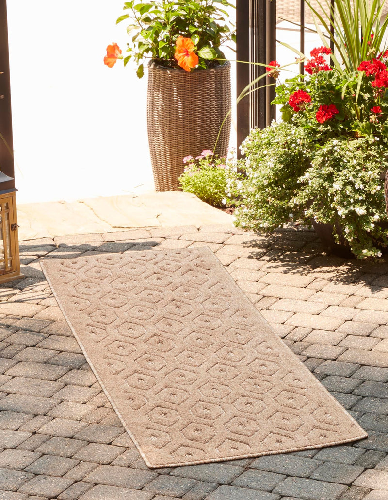 Garden Lattice Charm Collection Area Rug - Arbor (Beige) Runner Beige lifestyle 22
