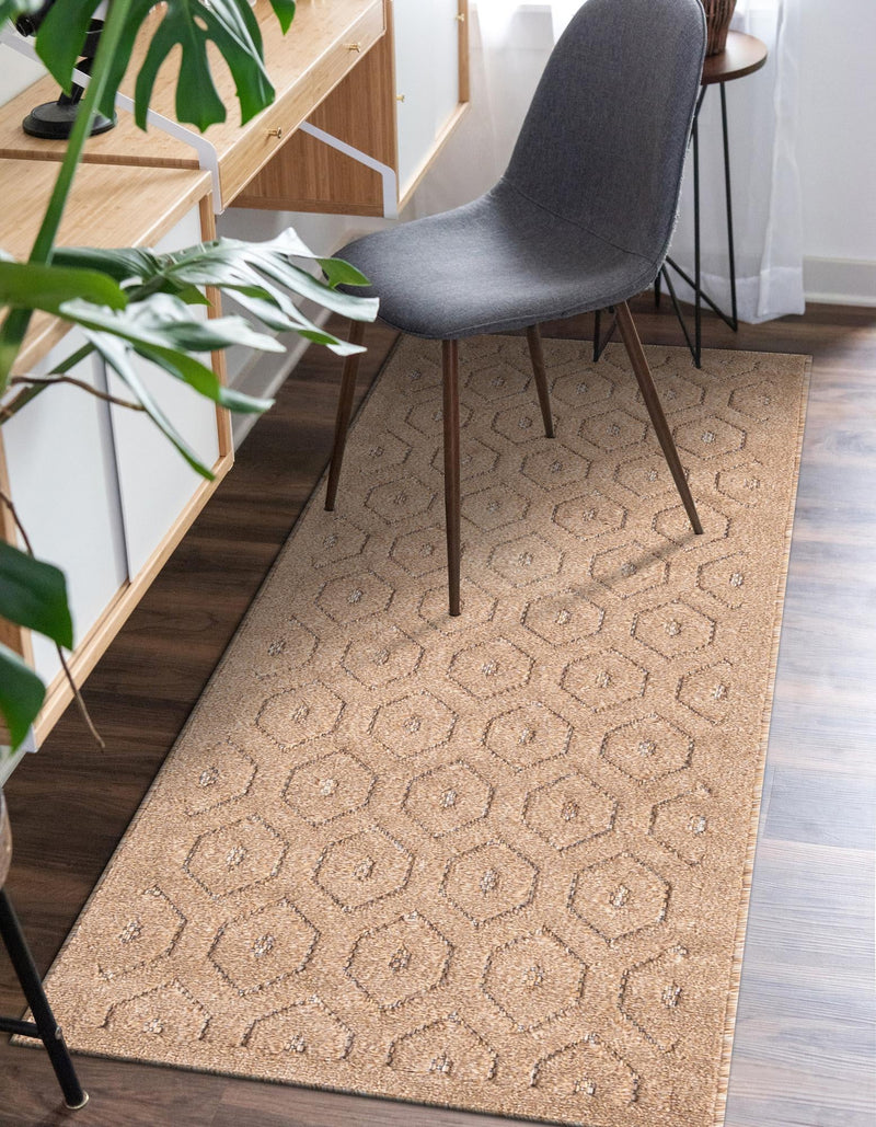 Garden Lattice Charm Collection Area Rug - Arbor (Beige) Runner Beige lifestyle 25