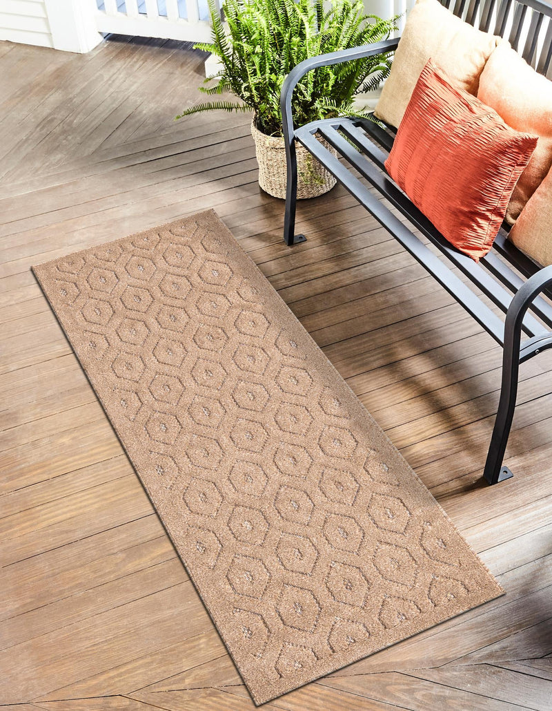 Garden Lattice Charm Collection Area Rug - Arbor (Beige) Runner Beige lifestyle 26