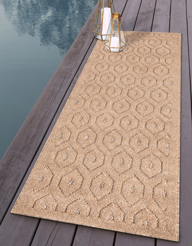 Garden Lattice Charm Collection Area Rug - Arbor (Beige) Runner Beige lifestyle 30