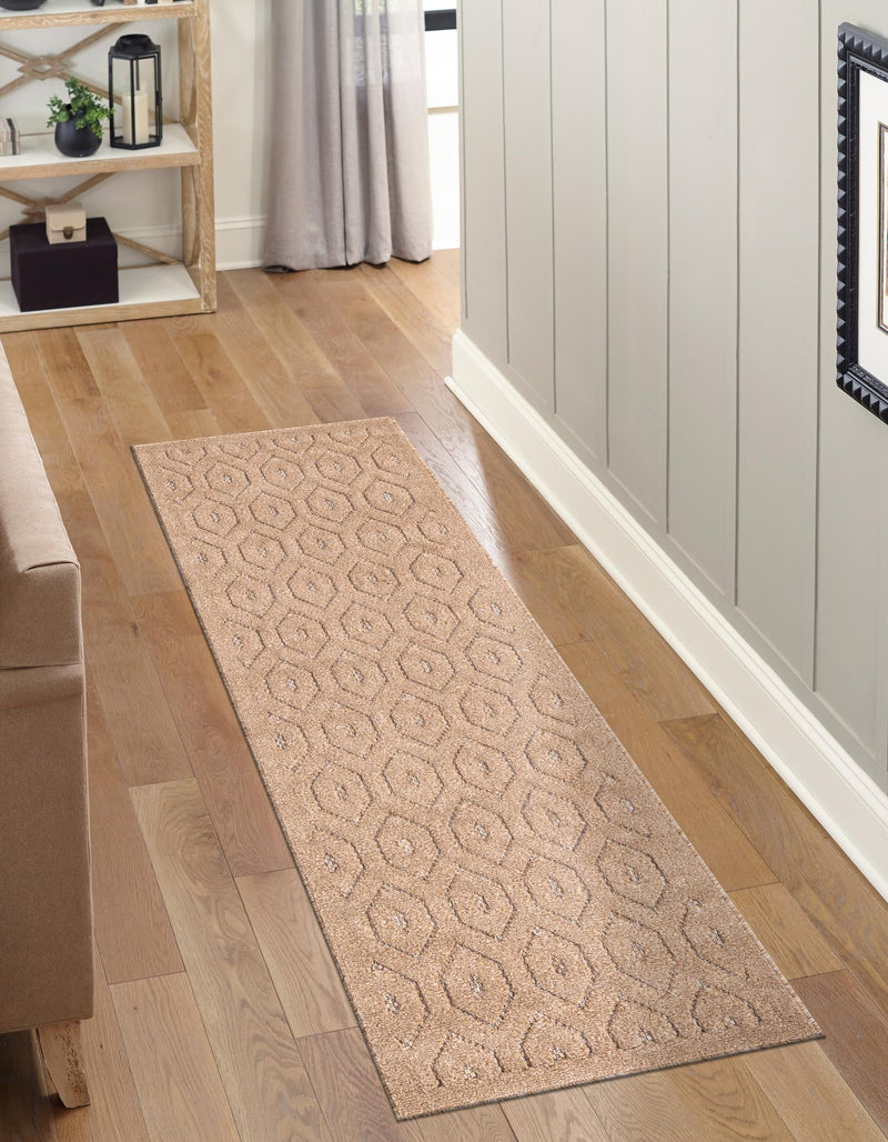 Garden Lattice Charm Collection Area Rug - Arbor (Beige) Runner Beige lifestyle 31