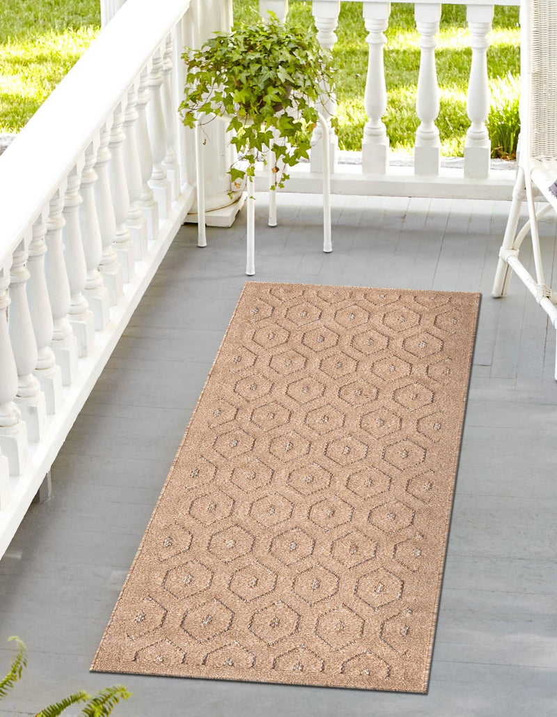 Garden Lattice Charm Collection Area Rug - Arbor (Beige) Runner Beige lifestyle 32
