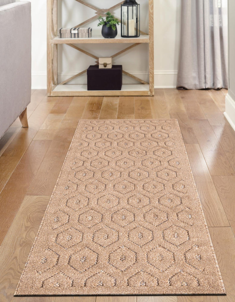 Garden Lattice Charm Collection Area Rug - Arbor (Beige) Runner Beige lifestyle 33