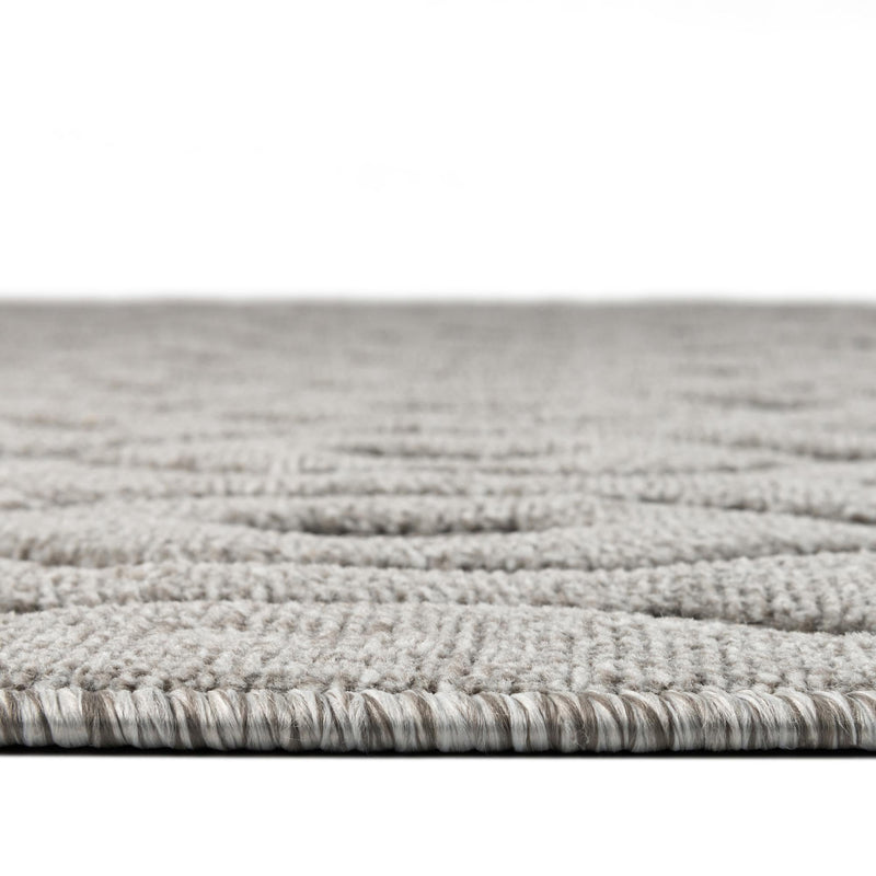 Garden Lattice Charm Collection Area Rug - Arbor (Grey) Round Grey lifestyle 35