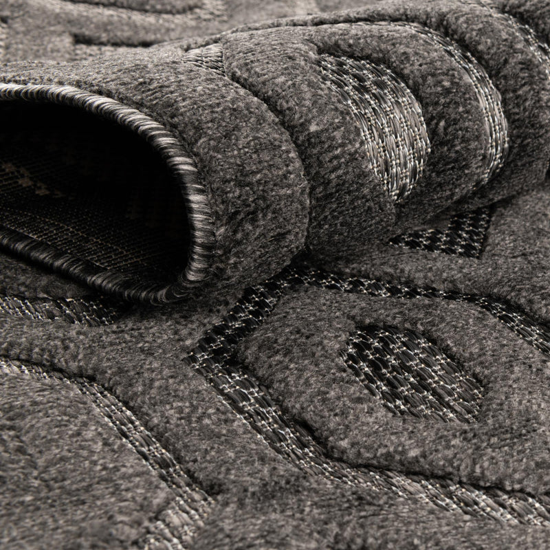 Garden Lattice Charm Collection Area Rug - Arbor (Charcoal) Rectangle Charcoal lifestyle 13