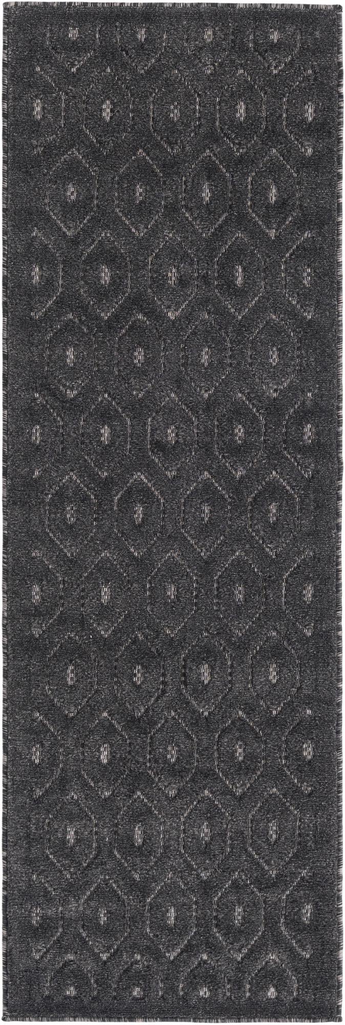 Garden Lattice Charm Collection Area Rug - Arbor (Charcoal) Runner Charcoal lifestyle 19