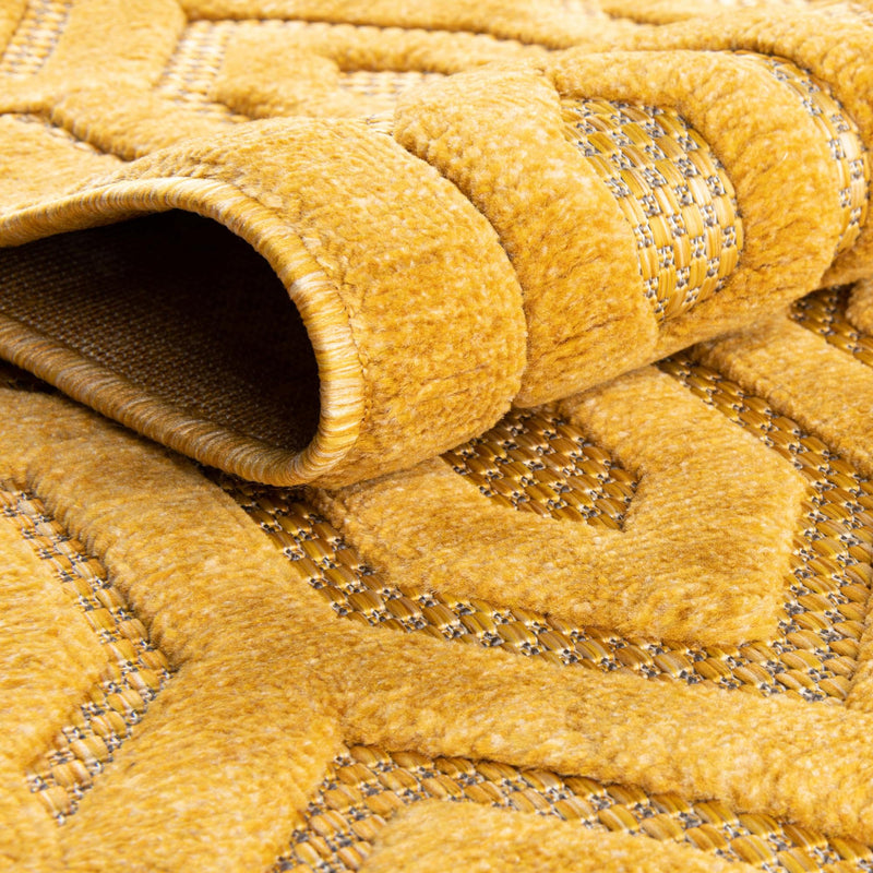 Garden Lattice Charm Collection Area Rug - Arbor (Yellow) Rectangle Yellow lifestyle 13