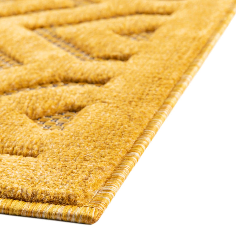 Garden Lattice Charm Collection Area Rug - Arbor (Yellow) Rectangle Yellow lifestyle 14