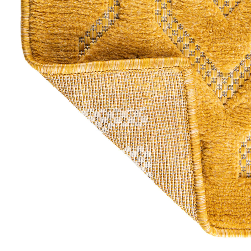 Garden Lattice Charm Collection Area Rug - Arbor (Yellow) Rectangle Yellow lifestyle 16