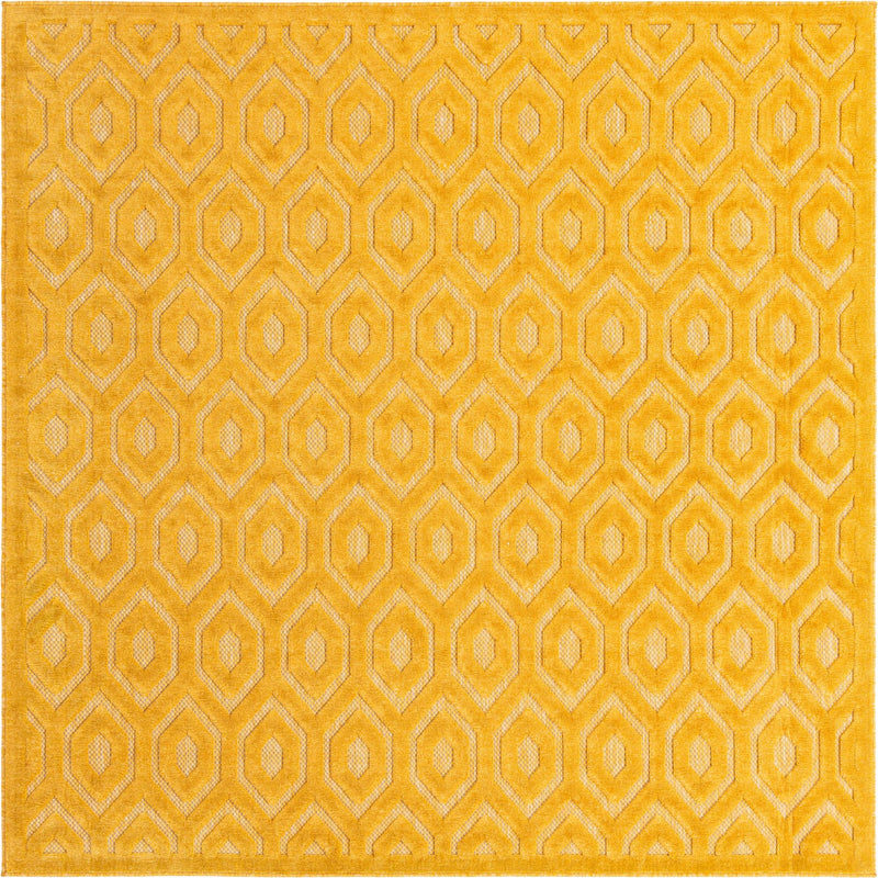 Garden Lattice Charm Collection Area Rug - Arbor (Yellow) Square Yellow lifestyle 17