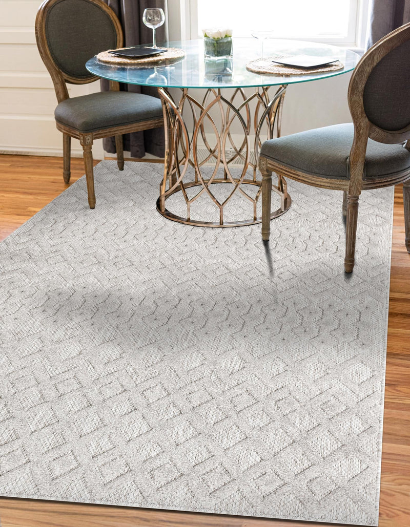 Garden Lattice Charm Collection Area Rug - Pergola (Grey) Rectangle Grey lifestyle 7