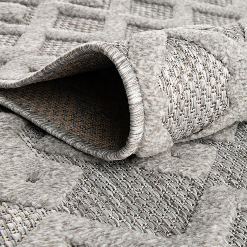 Garden Lattice Charm Collection Area Rug - Pergola (Grey) Rectangle Grey lifestyle 13