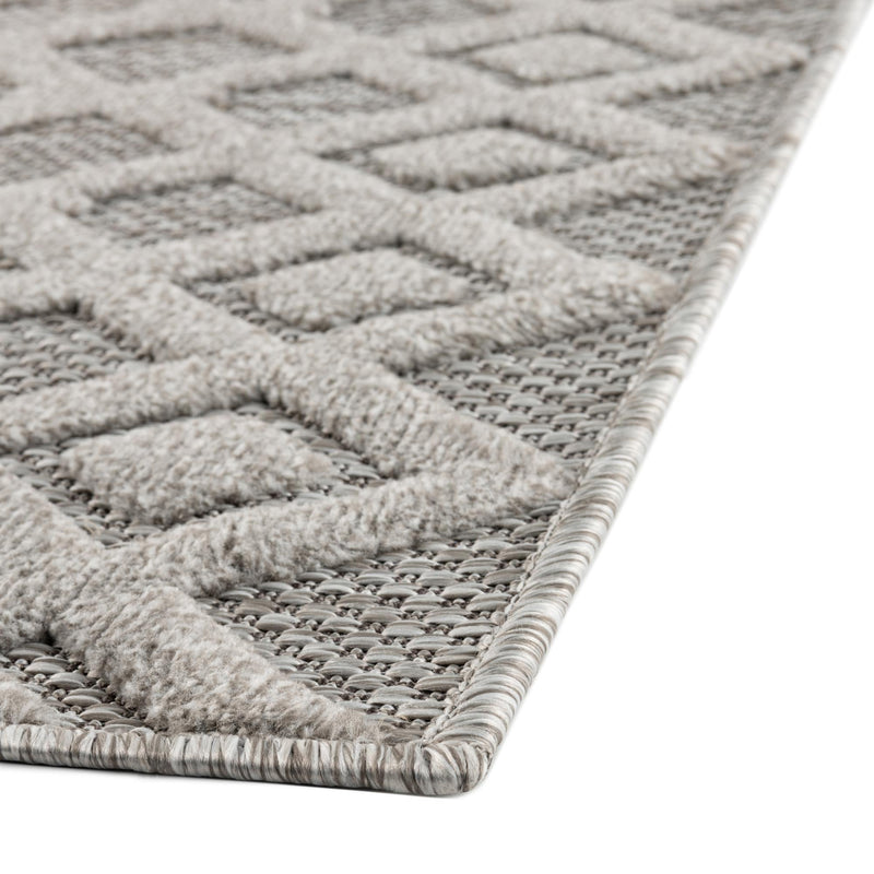 Garden Lattice Charm Collection Area Rug - Pergola (Grey) Rectangle Grey lifestyle 14