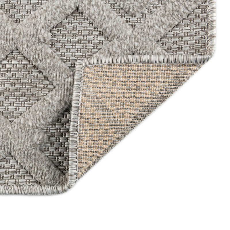 Garden Lattice Charm Collection Area Rug - Pergola (Grey) Rectangle Grey lifestyle 16