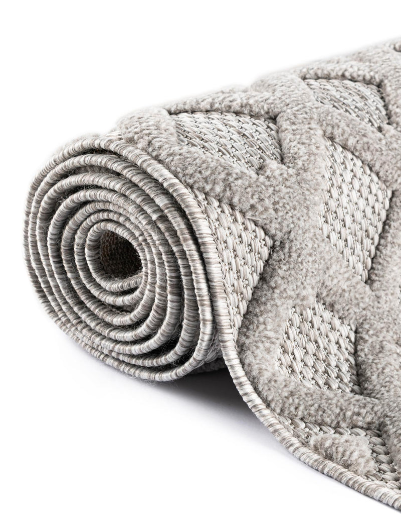 Garden Lattice Charm Collection Area Rug - Pergola (Grey) Rectangle Grey lifestyle 20