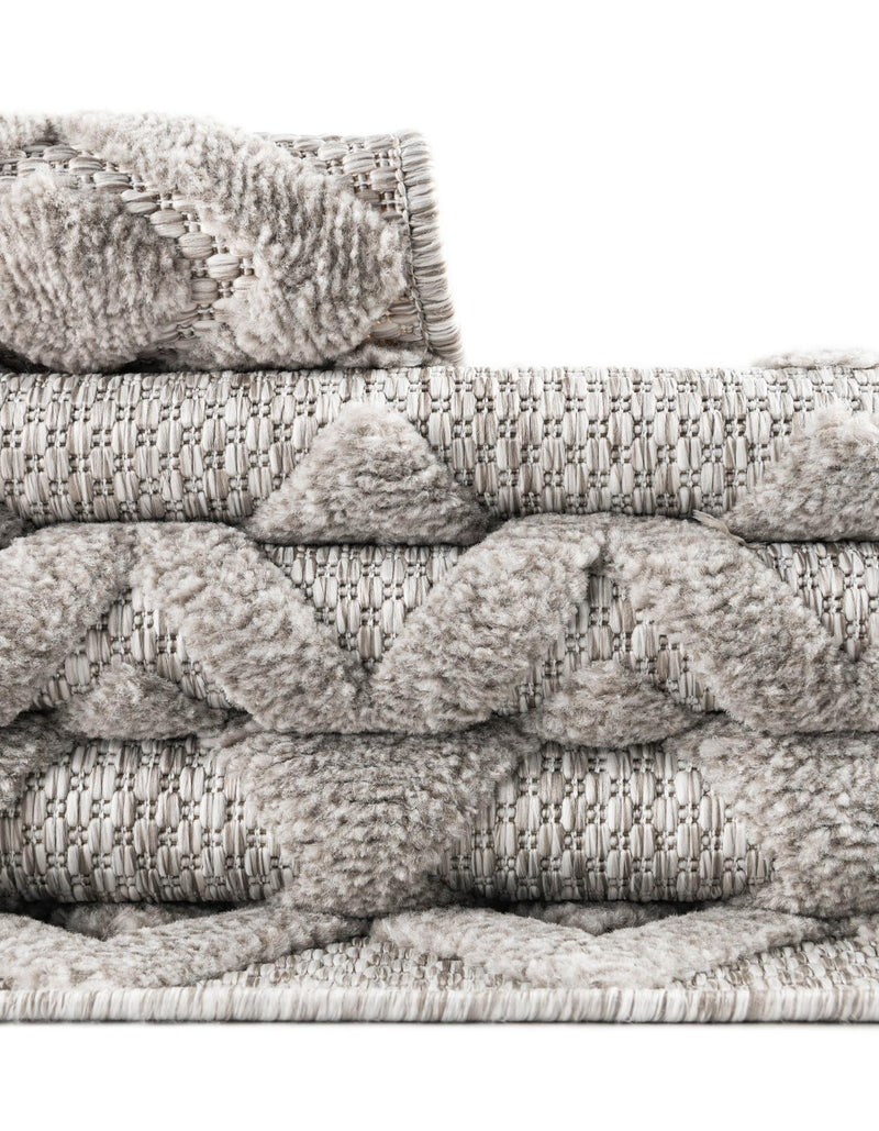 Garden Lattice Charm Collection Area Rug - Pergola (Grey) Rectangle Grey lifestyle 22