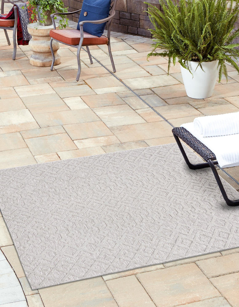Garden Lattice Charm Collection Area Rug - Pergola (Grey) Square Grey lifestyle 20