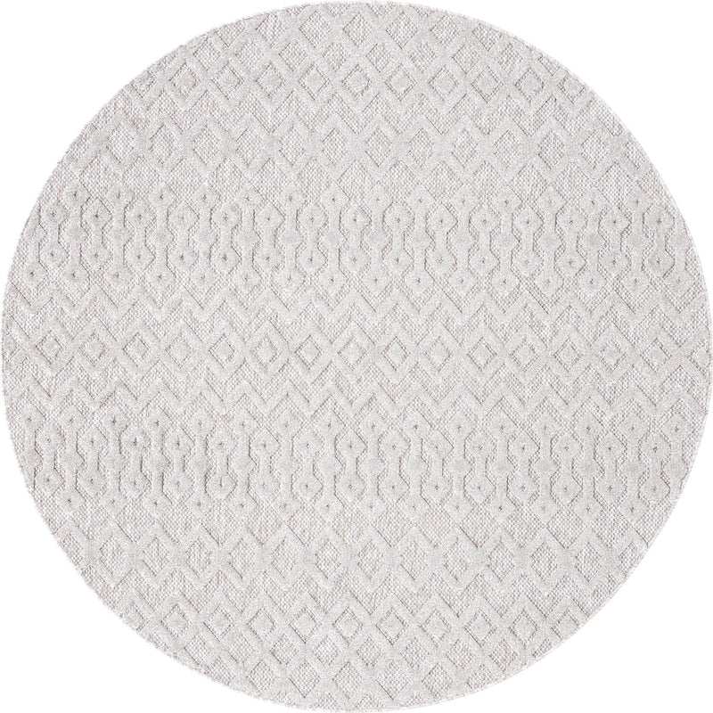 Garden Lattice Charm Collection Area Rug - Pergola (Grey) Round Grey lifestyle 18