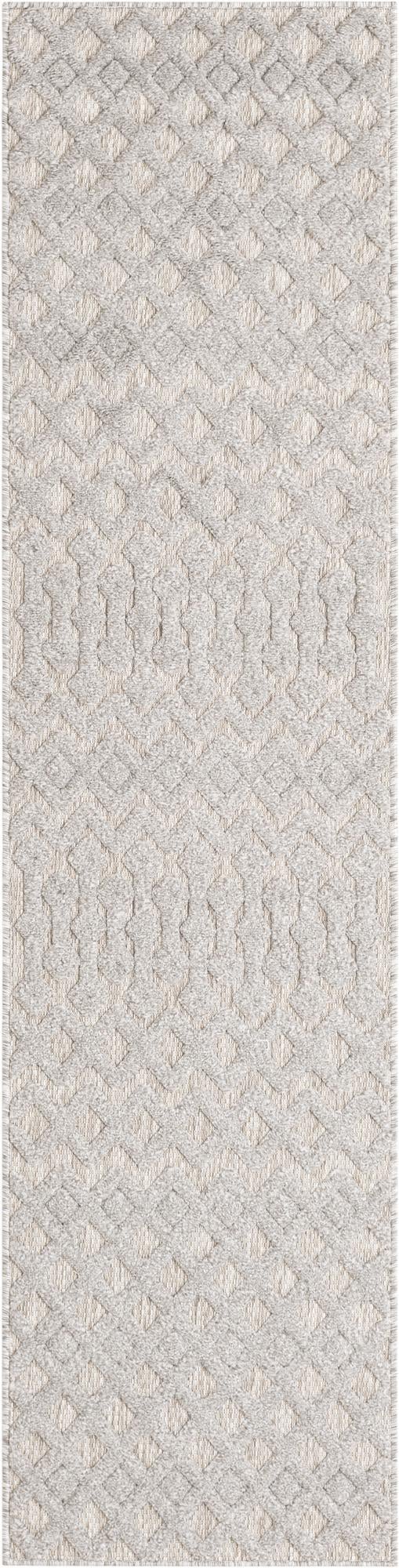Garden Lattice Charm Collection Area Rug - Pergola (Grey) Runner Grey lifestyle 19