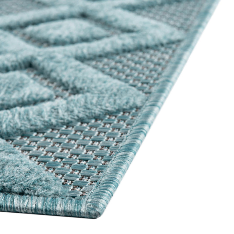 Garden Lattice Charm Collection Area Rug - Pergola (Aqua) Rectangle Aqua lifestyle 14