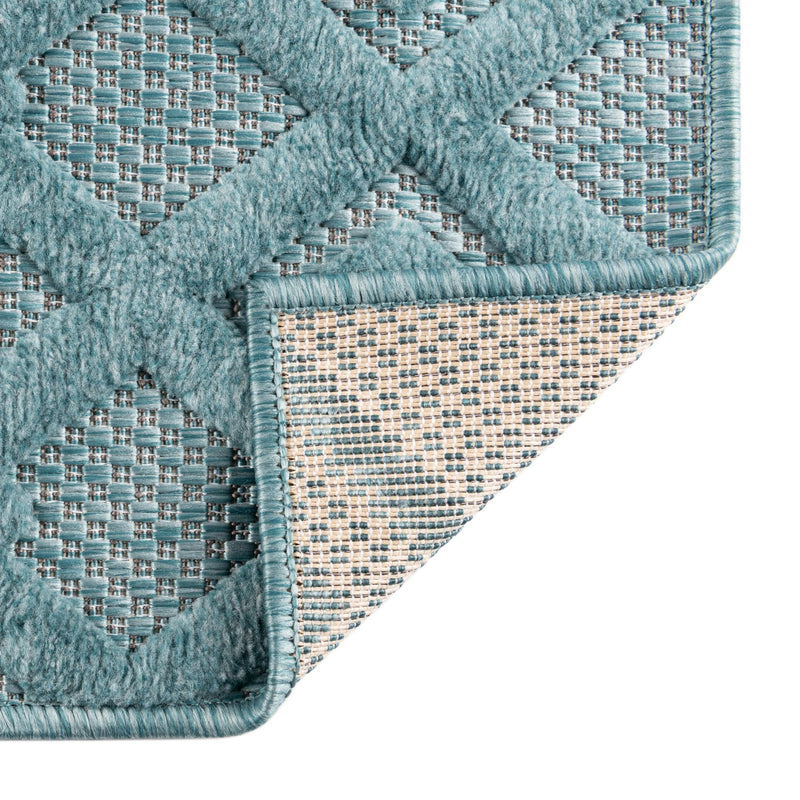 Garden Lattice Charm Collection Area Rug - Pergola (Aqua) Rectangle Aqua lifestyle 16