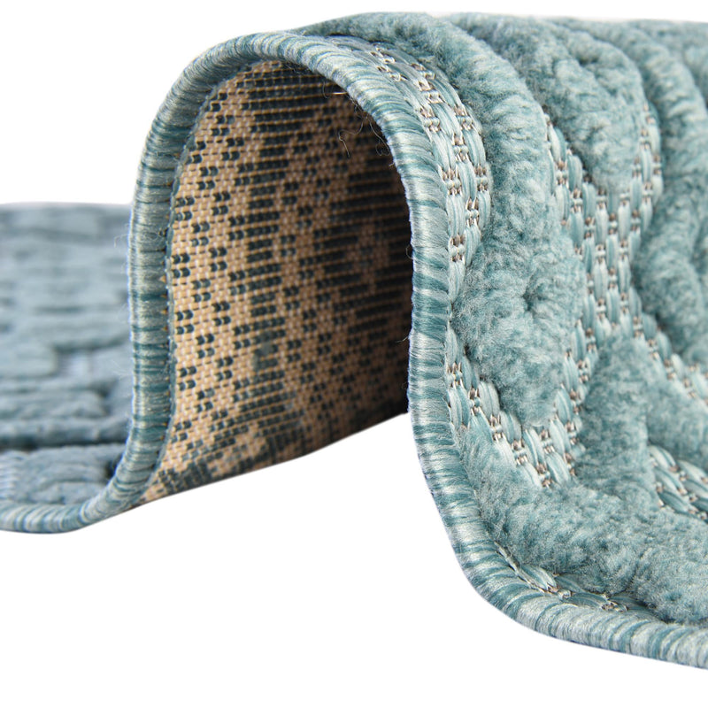 Garden Lattice Charm Collection Area Rug - Pergola (Aqua) Rectangle Aqua lifestyle 17