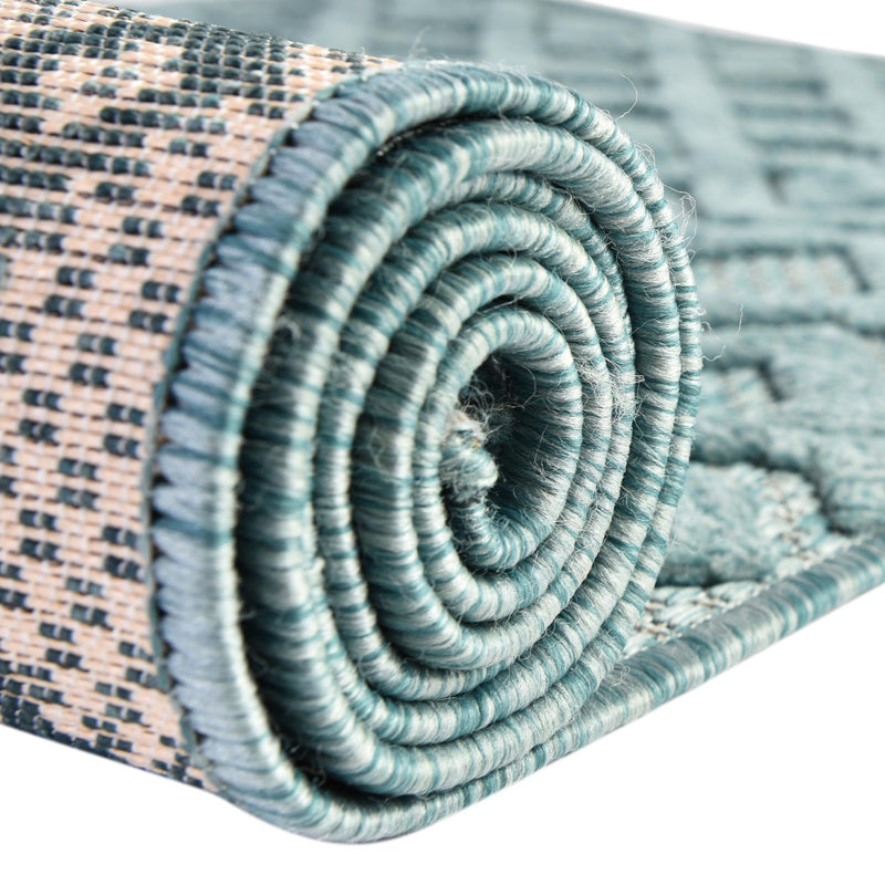 Garden Lattice Charm Collection Area Rug - Pergola (Aqua) Rectangle Aqua lifestyle 19