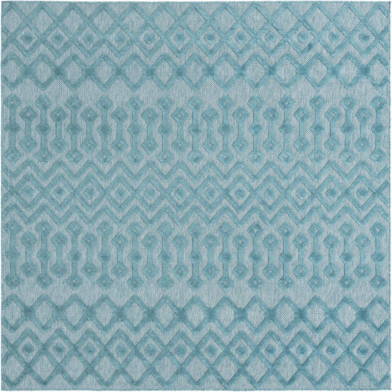 Garden Lattice Charm Collection Area Rug - Pergola (Aqua) Square Aqua lifestyle 22