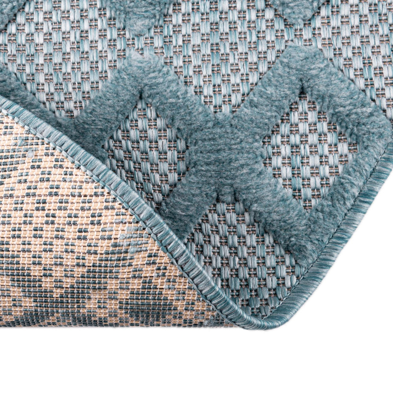 Garden Lattice Charm Collection Area Rug - Pergola (Aqua) Round Aqua lifestyle 52