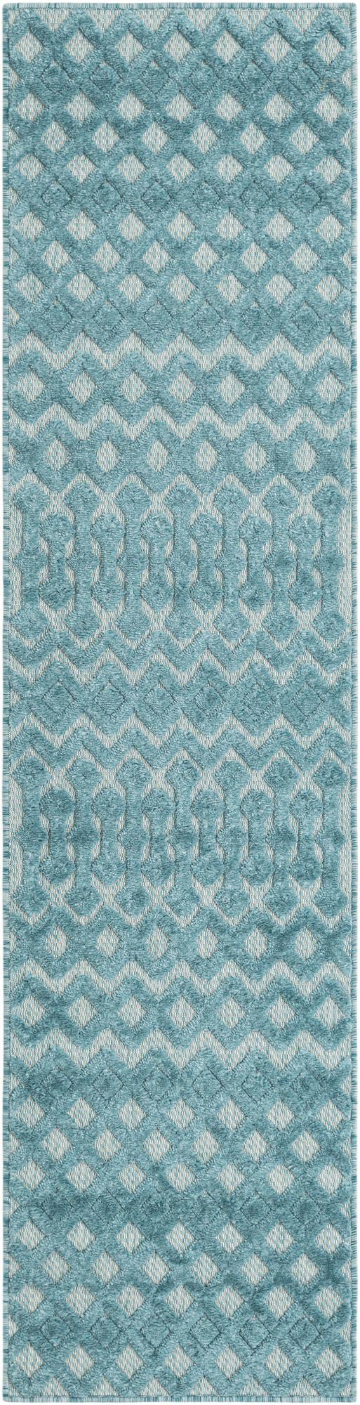 Garden Lattice Charm Collection Area Rug - Pergola (Aqua) Runner Aqua lifestyle 24