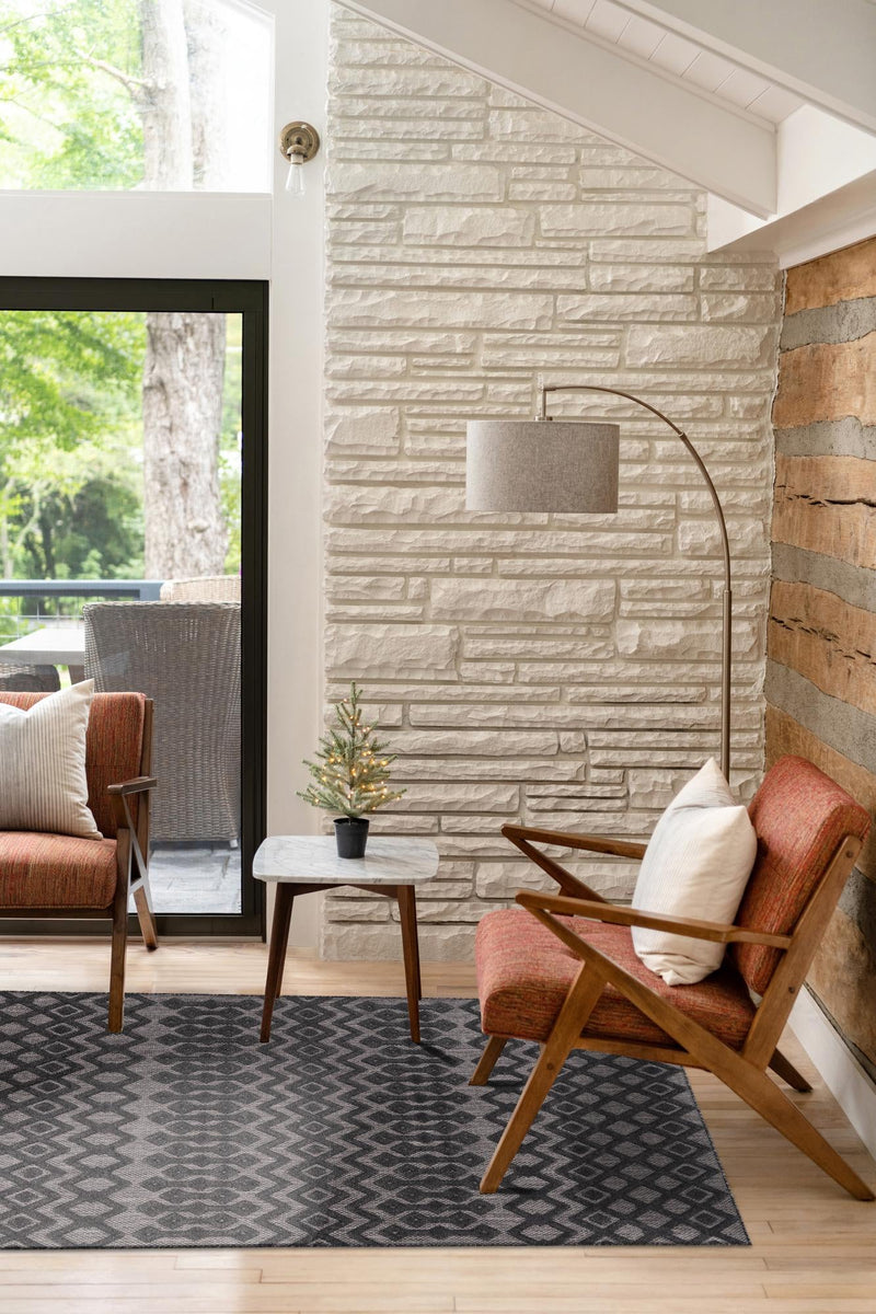 Garden Lattice Charm Collection Area Rug - Pergola (Charcoal) Rectangle Charcoal lifestyle 11