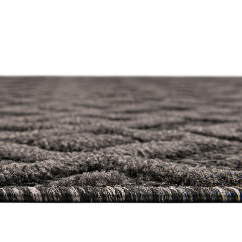 Garden Lattice Charm Collection Area Rug - Pergola (Charcoal) Rectangle Charcoal lifestyle 12