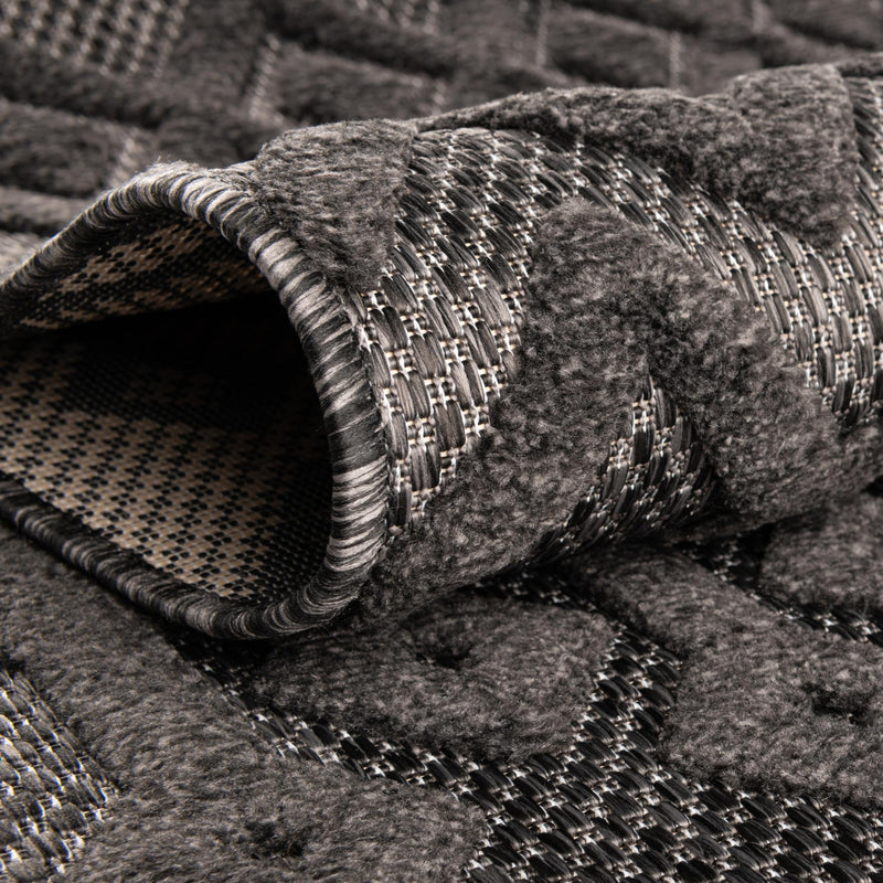 Garden Lattice Charm Collection Area Rug - Pergola (Charcoal) Rectangle Charcoal lifestyle 13