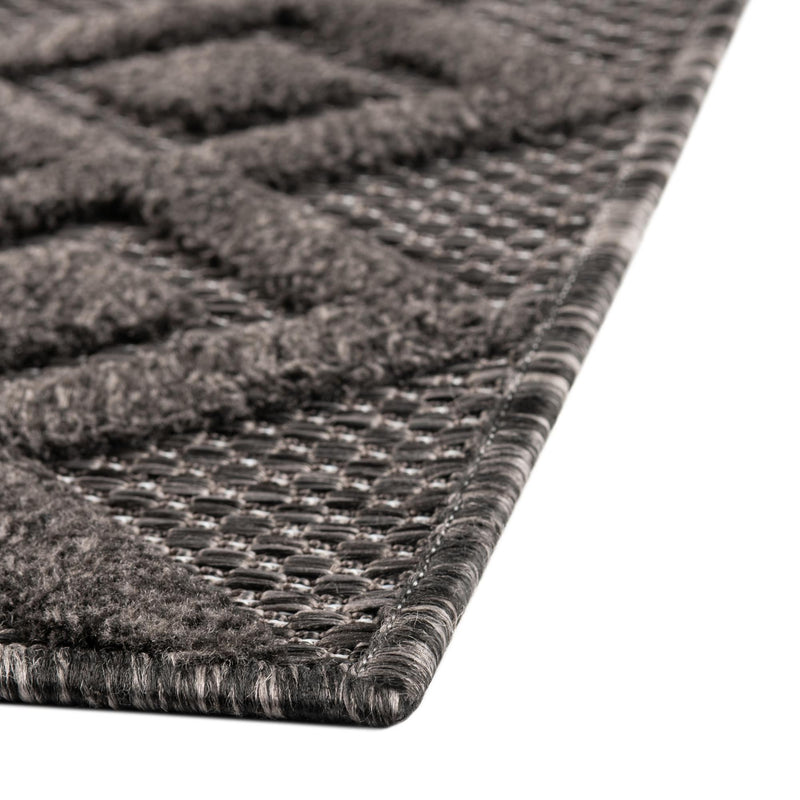 Garden Lattice Charm Collection Area Rug - Pergola (Charcoal) Rectangle Charcoal lifestyle 14