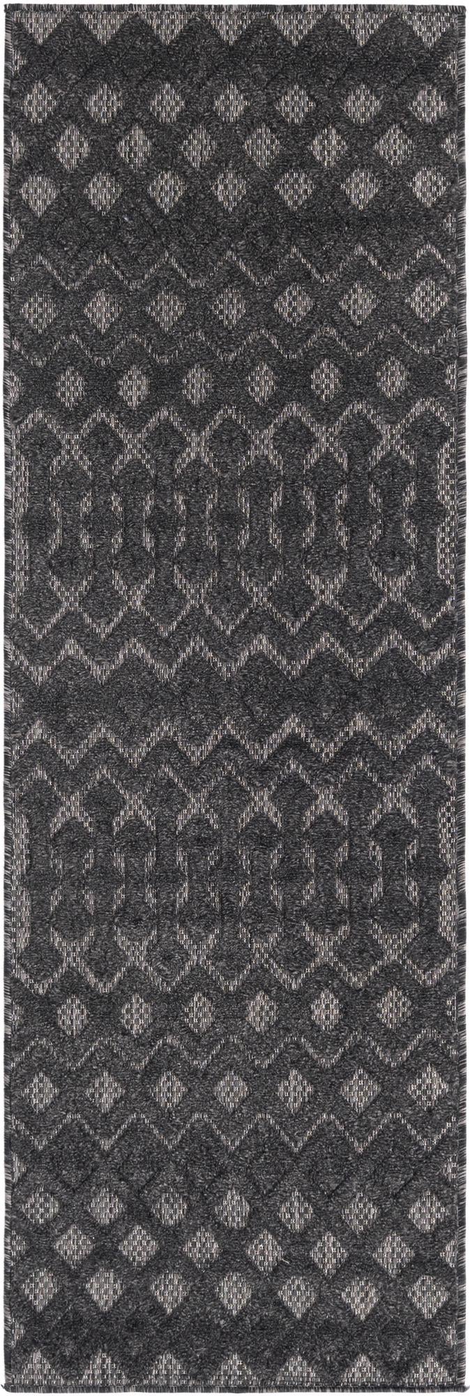 Garden Lattice Charm Collection Area Rug - Pergola (Charcoal) Runner Charcoal lifestyle 19