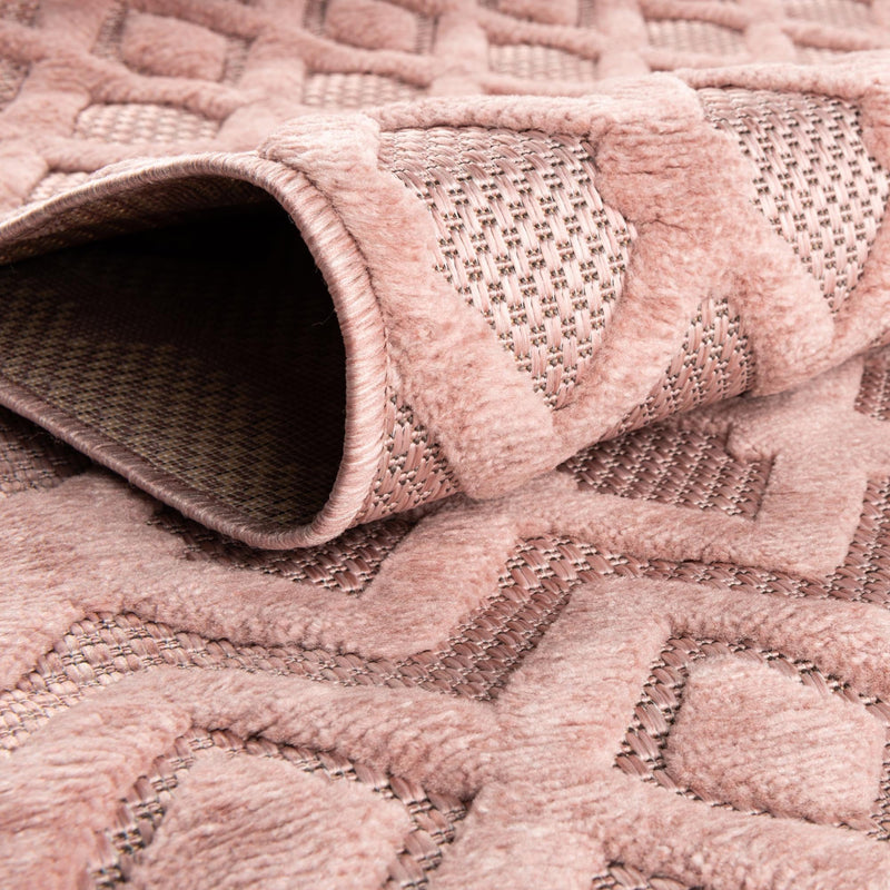 Garden Lattice Charm Collection Area Rug - Pergola (Pink) Rectangle Pink lifestyle 13