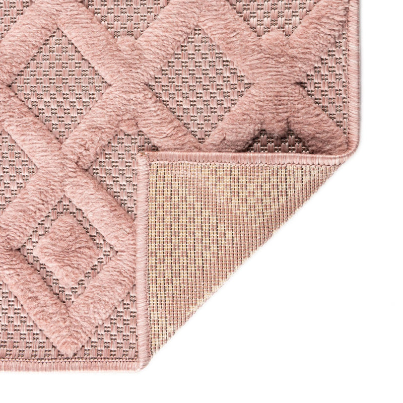 Garden Lattice Charm Collection Area Rug - Pergola (Pink) Rectangle Pink lifestyle 16