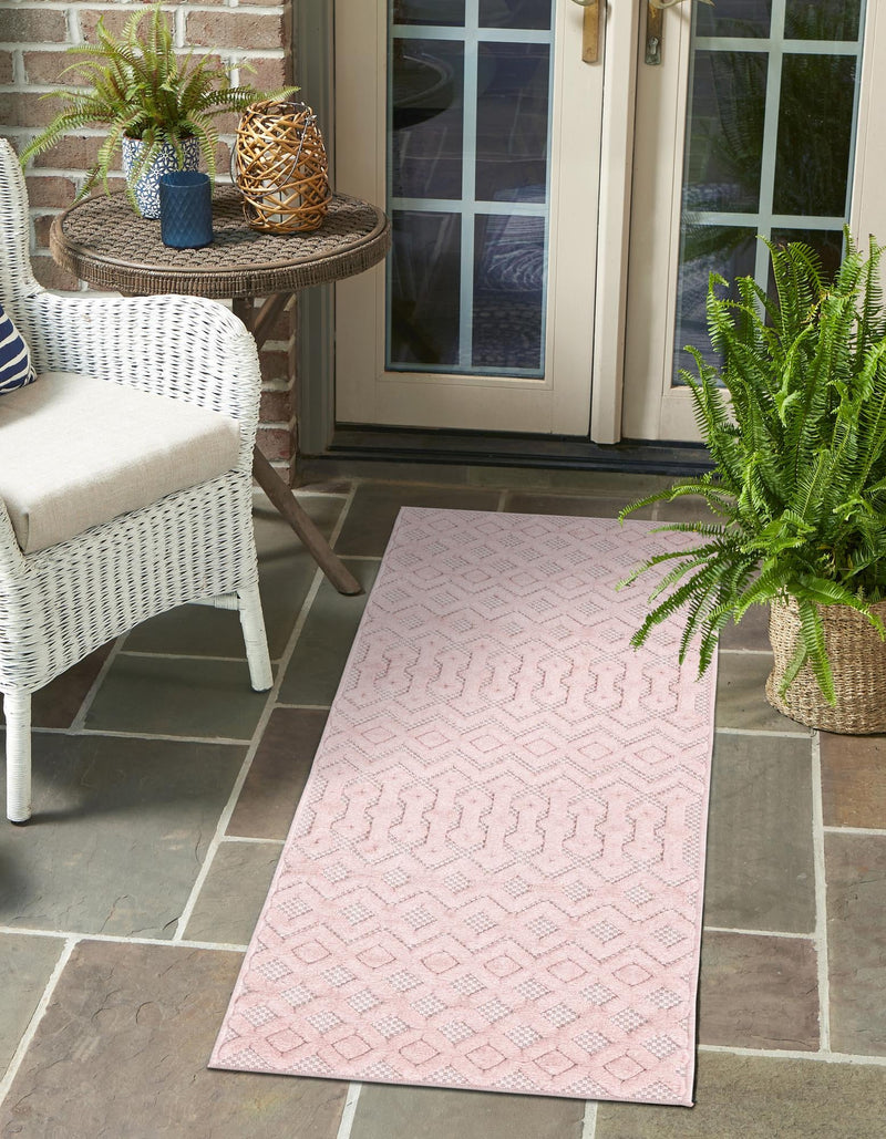 Garden Lattice Charm Collection Area Rug - Pergola (Pink) Runner Pink lifestyle 31
