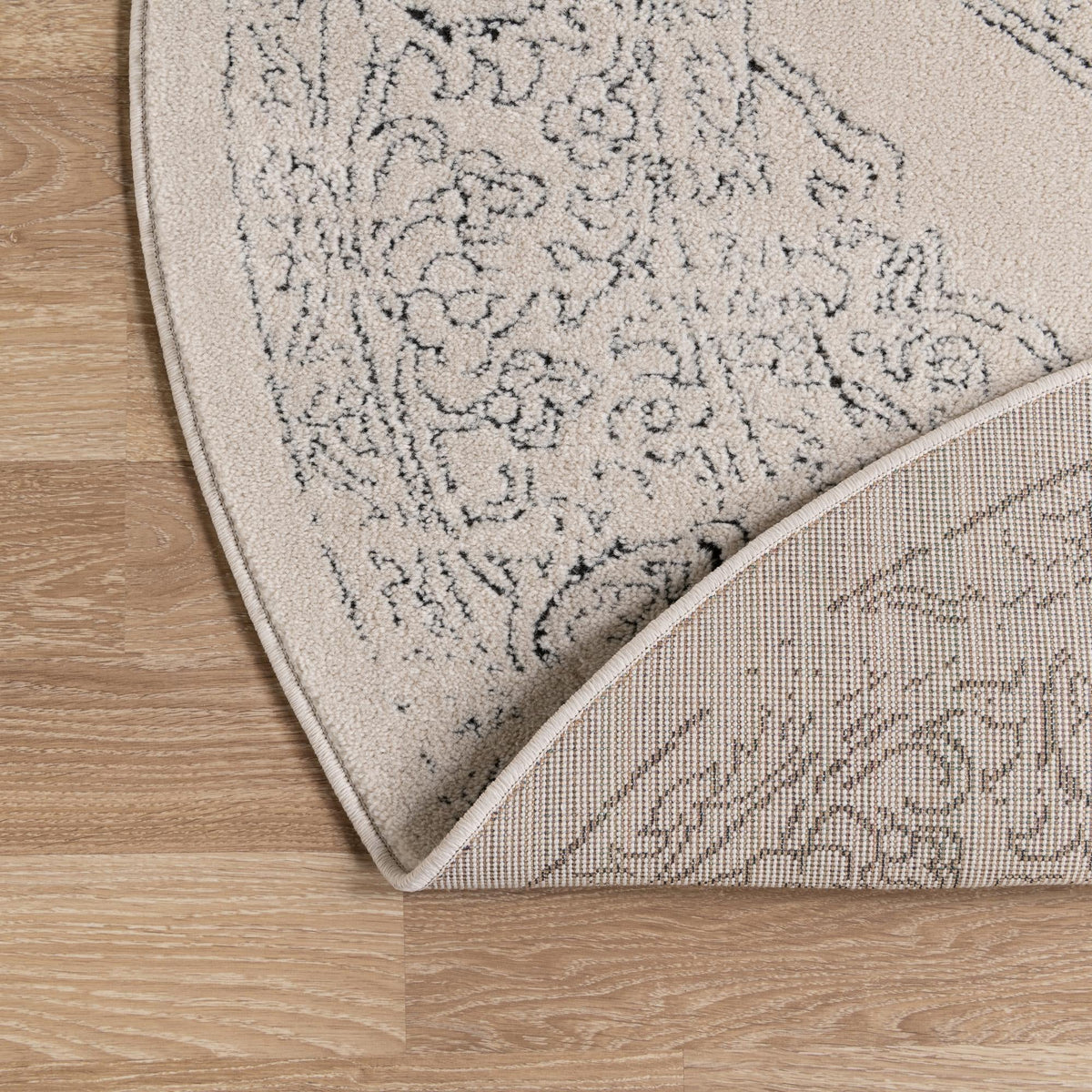 Savannah Soiree Collection Area Rug - Serengeti (White) Round White lifestyle 46
