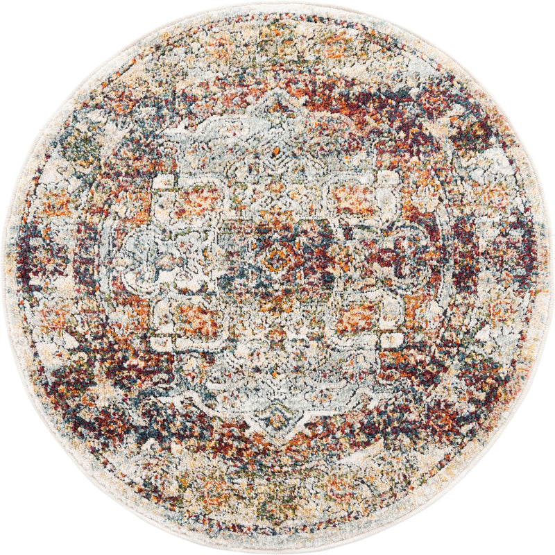 Savannah Soiree Collection Area Rug - Everglade (Ivory) Round Ivory lifestyle 15
