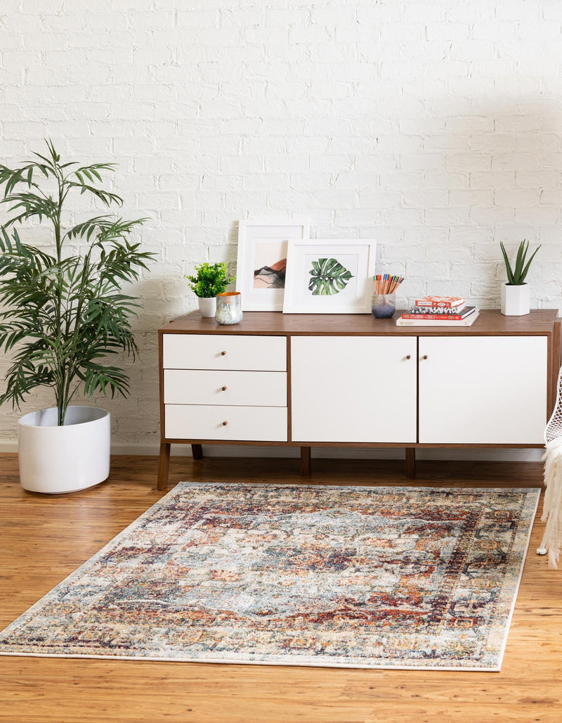 Savannah Soiree Collection Area Rug - Everglade (Ivory) Square Ivory lifestyle 21
