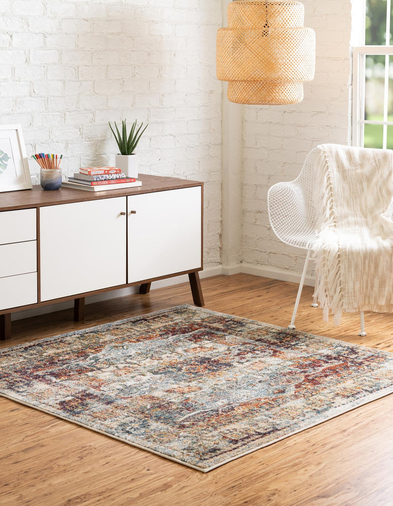 Savannah Soiree Collection Area Rug - Everglade (Ivory) Square Ivory lifestyle 26